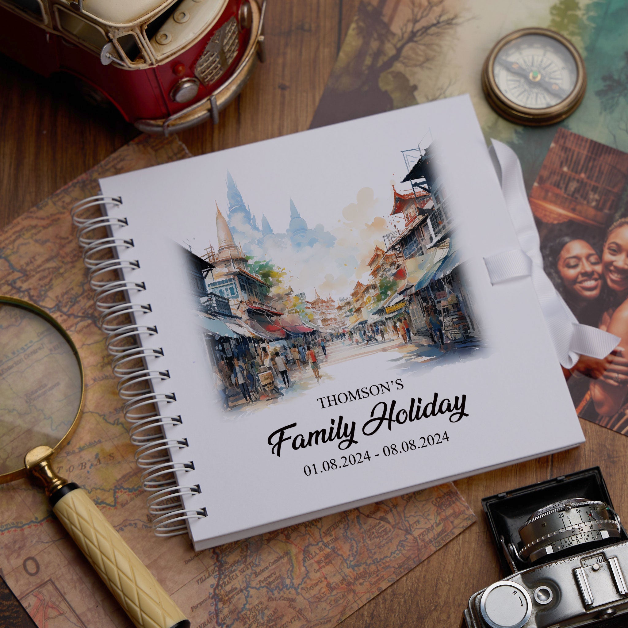 Personalised Bangkok Holiday Memory Scrapbook Journal Photo Albums Adventures Photo Album ukgiftstoreonline Bangkok 8 x 8 Inches