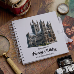 Personalised England, London Holiday Memory Scrapbook Journal Photo Albums Adventures Photo Album ukgiftstoreonline Canterbury Cathedral 8 x 8 Inches