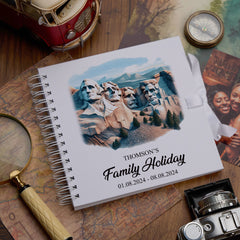 Personalised USA Holiday Memory Scrapbook Journal Photo Albums Adventures Photo Album ukgiftstoreonline Mount Rushmore 8 x 8 Inches