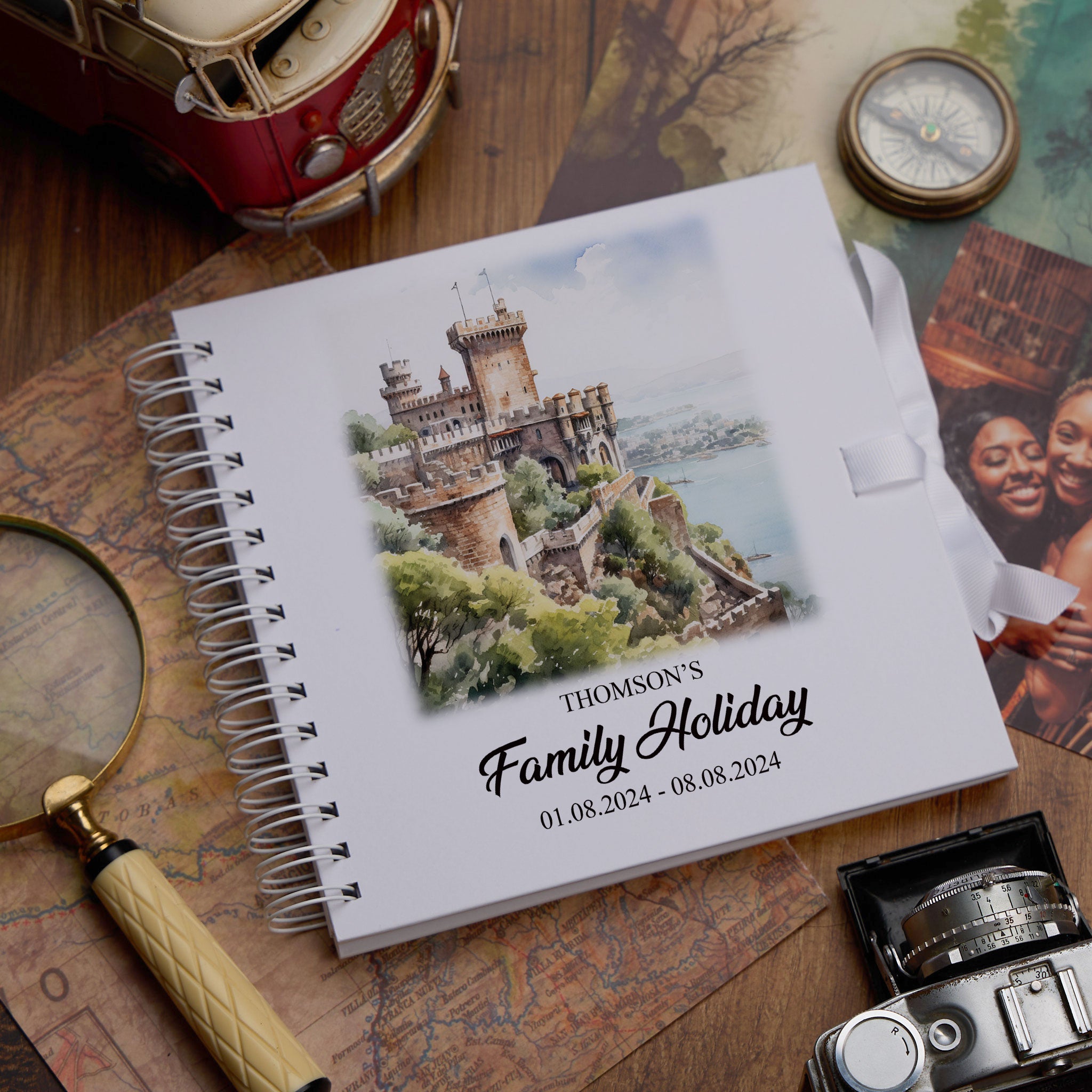 Personalised Malaga Holiday Memory Scrapbook Journal Photo Albums Adventures Photo Album ukgiftstoreonline Castillo de Gibralfaro 8 x 8 Inches