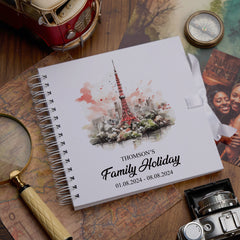 Personalised Tokyo Holiday Memory Scrapbook Journal Photo Albums Adventures Photo Album ukgiftstoreonline Tokyo Tower 8 x 8 Inches