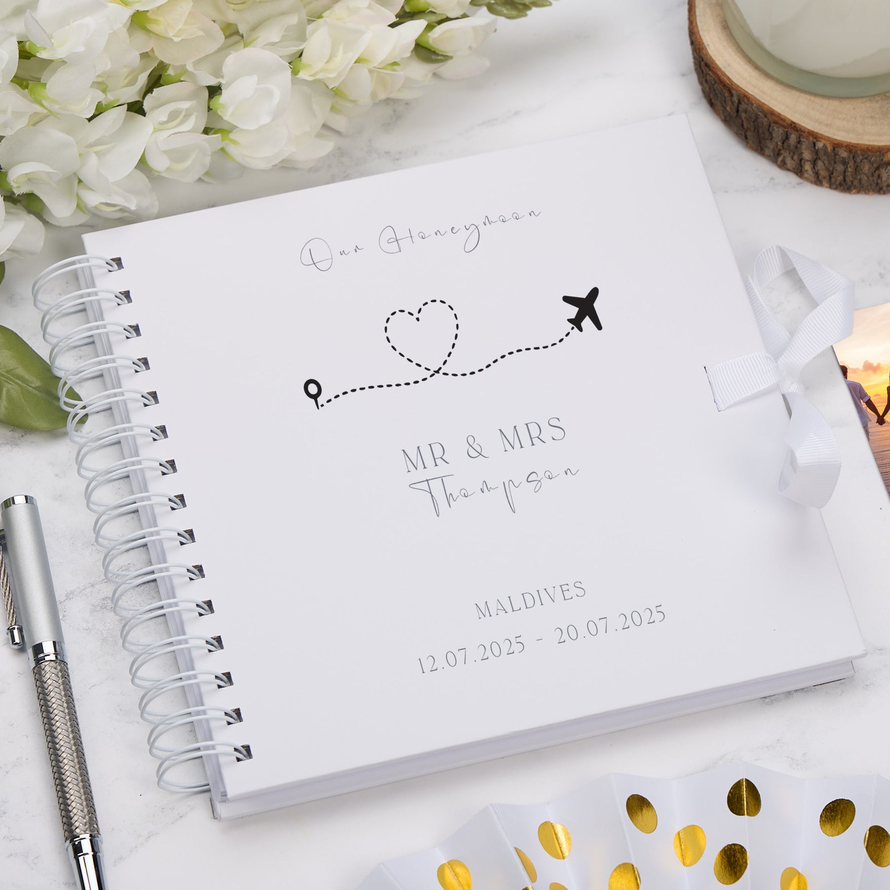 Personalised Our Honeymoon Scrapbook Photo Album Custom Honeymoon Memory Book Photo Album ukgiftstoreonline