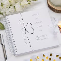 Personalised New Mr & Mrs Moments And Memories Scrapbook Photo Album Custom Honeymoon Memory Book
