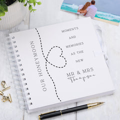 Personalised New Mr & Mrs Moments And Memories Scrapbook Photo Album Custom Honeymoon Memory Book