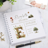 Personalised Baby Scrapbook Woodland Theme Memory Book Special Keepsake Album With Birth Details