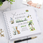 Personalised Baby Scrapbook Tropical Safari Theme Memory Book Special Keepsake Album With Birth Details
