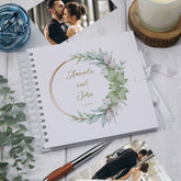 Personalised Wedding Scrapbook Gifts Customizable Memory Book Delicate Floral and Leaf Design Scrapbook ukgiftstoreonline