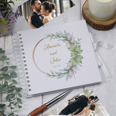 Personalised Wedding Scrapbook Gifts Customizable Memory Book Delicate Floral and Leaf Design Scrapbook ukgiftstoreonline