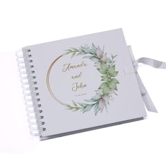 Personalised Wedding Scrapbook Gifts Customizable Memory Book Delicate Floral and Leaf Design Scrapbook ukgiftstoreonline