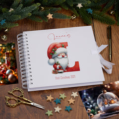 Personalised Christmas Red Lettering Family Baby Couples Memory Book