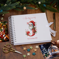 Personalised Christmas Red Lettering Family Baby Couples Memory Book