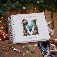 Personalised Christmas Family Baby Couples Memory Book With Decorations