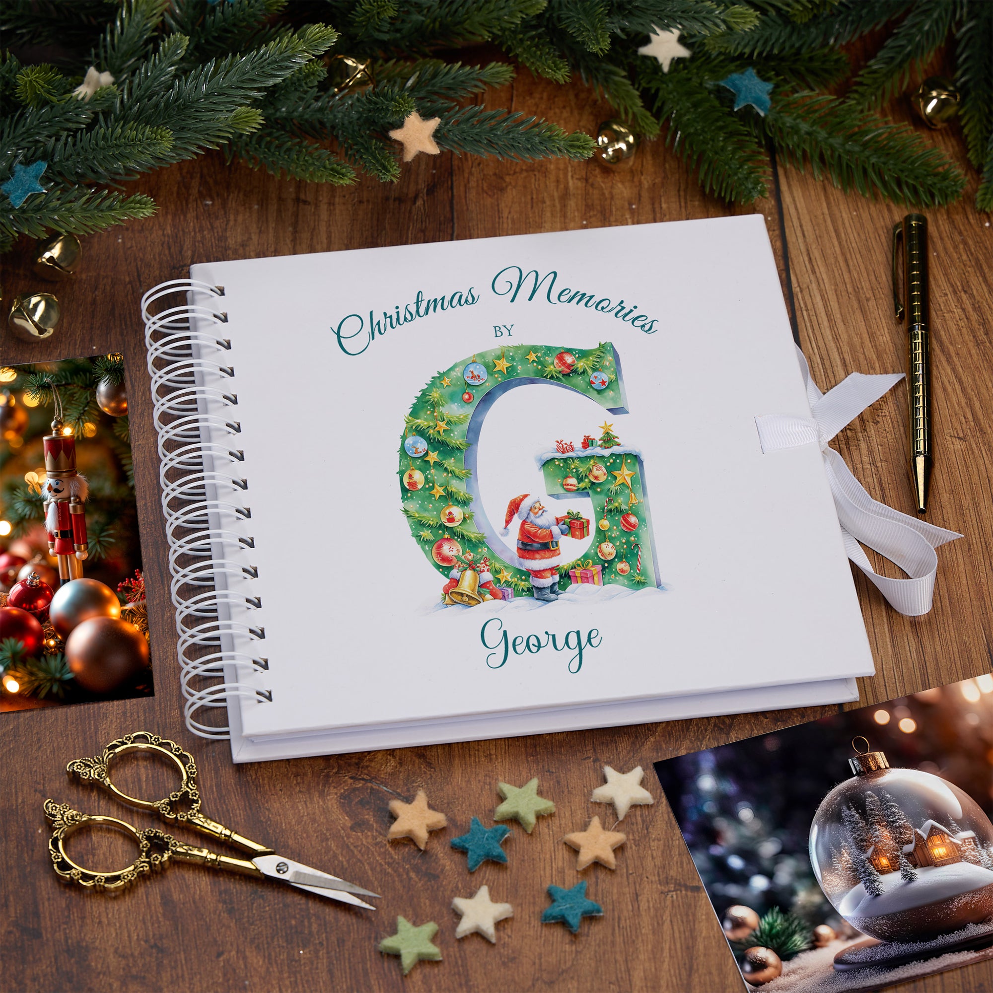 Personalised Christmas Family Baby Couples Memory Book With Santa's Letter recipe book ukgiftstoreonline