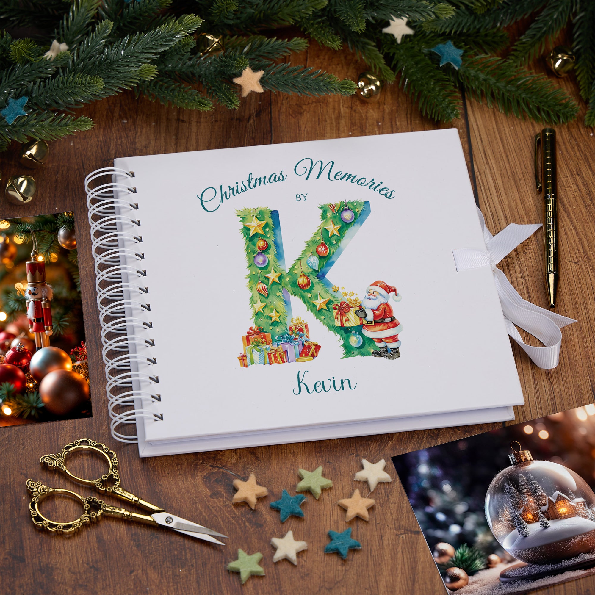 Personalised Christmas Family Baby Couples Memory Book With Santa's Letter recipe book ukgiftstoreonline