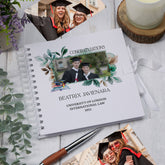 Elegant Personalised Graduation Day Memory Scrapbook Custom Photo Leaves Design Graduation Keepsake Scrapbook Album