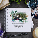 Elegant Personalised Graduation Day Memory Scrapbook Custom Photo Leaves Design Graduation Keepsake Scrapbook Album