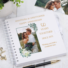 Personalised 50 Years Together Anniversary Custom Photo Scrapbook Gifts Customizable Memorabilia Gift