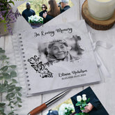 Personalised Condolence Memory Book Photo Funeral Guest Book With Butterflies