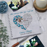 Personalised Condolence Photo Memory Book Funeral Guest Book With Butterfly Heart