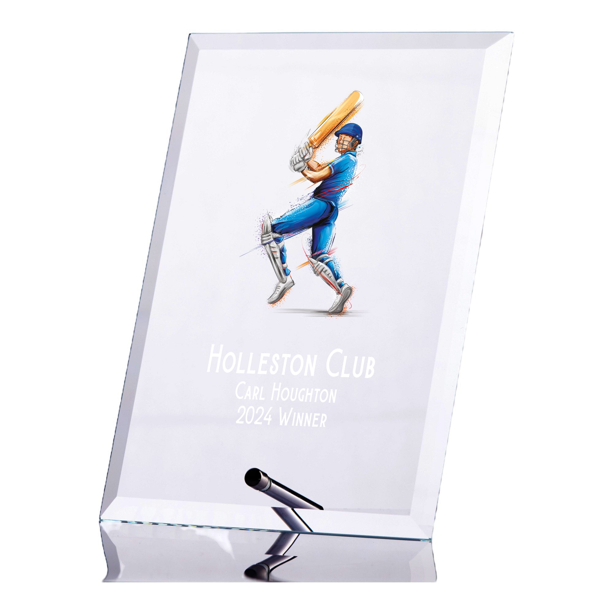 Personalised Cricket Award Trophy Plaque With Colour Print Personalised Plaque Sign ukgiftstoreonline