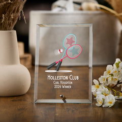 Personalised Badminton Trophy Plaque With Colour Print