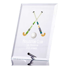 Personalised Field Hockey Trophy Glass Plaque With Colour Print Personalised Plaque Sign ukgiftstoreonline
