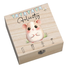 Personalised Wooden Baby Memory Keepsake Box With Cute Animals