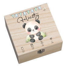 Personalised Wooden Baby Memory Keepsake Box With Cute Animals