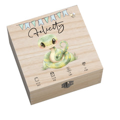 Personalised Wooden Baby Memory Keepsake Box With Cute Animals
