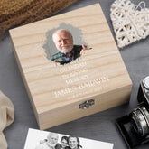 Personalised Grandad In Loving Memory Remembrance Wooden Keepsake Box With Photo