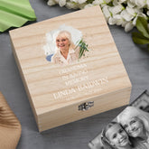 Personalised Grandma In Loving Memory Remembrance Wooden Keepsake Box With Photo