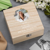 Personalised Mum In Loving Memory Remembrance Wooden Keepsake Box With Photo