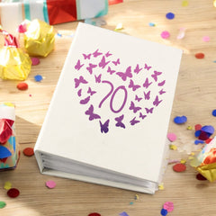 70th Birthday Gift For Her Or Him With Butterflies Photo Album With Sleeves 100 x 6x4 Capacity