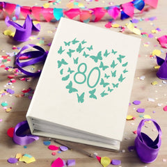 80th Birthday Gift For Her Or Him With Butterflies Photo Album With Sleeves 100 x 6x4 Capacity