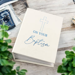 Baptism Gift Photo Album With Cross For 100 x 6x4 Photos With Sleeves