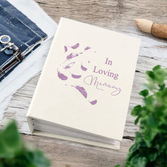 In Loving Memory Feather Memorial Remembrance Photo Album With Sleeves 100 x 6x4 Capacity