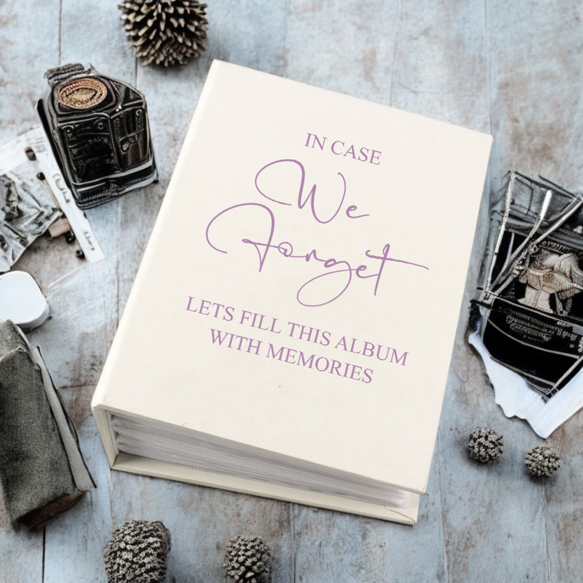 In Case We Forget Memories Gift Photo Album With Sleeves 100 x 6x4 Capacity Photo Album ukgiftstoreonline