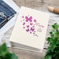 Nanny In Loving Memory Butterfly Design Memorial Remembrance Photo Album With Sleeves 100 x 6x4 Capacity