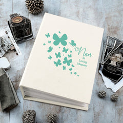 Nan In Loving Memory Butterfly Design Memorial Remembrance Photo Album With Sleeves 100 x 6x4 Capacity