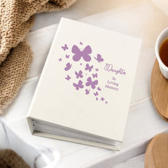 Daughter In Loving Memory Butterfly Design Memorial Remembrance Photo Album With Sleeves 100 x 6x4 Capacity