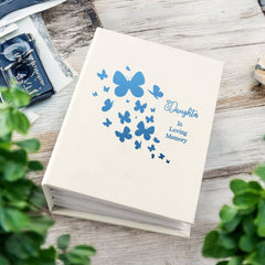 Daughter In Loving Memory Butterfly Design Memorial Remembrance Photo Album With Sleeves 100 x 6x4 Capacity