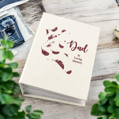 Dad In Loving Memory Feather Memorial Remembrance Photo Album With Sleeves 100 x 6x4 Capacity