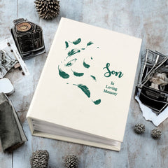 Son In Loving Memory Feather Memorial Remembrance Photo Album With Sleeves 100 x 6x4 Capacity