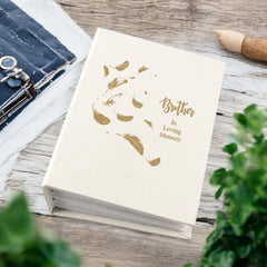 Brother In Loving Memory Feather Memorial Remembrance Photo Album With Sleeves 100 x 6x4 Capacity