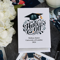 Personalised Graduation Photo Album 100 x 6x4 Hats Off