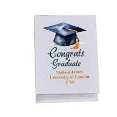 Personalised Graduation Photo Album 100x6x4 Watercolour Hat