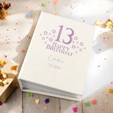 Personalised 13th Birthday Gift For Her Or Him With Star Design Photo Album With Sleeves 100 x 6x4 Capacity