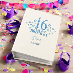 Personalised 16th Birthday Gift For Her Or Him With Star Design Photo Album With Sleeves 100 x 6x4 Capacity