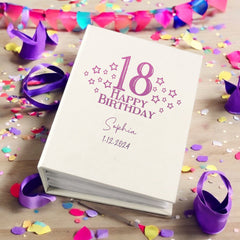 Personalised 18th Birthday Gift For Her Or Him With Star Design Photo Album With Sleeves 100 x 6x4 Capacity
