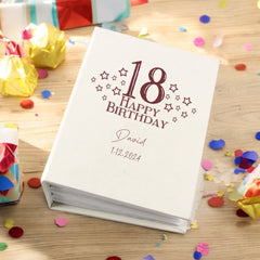 Personalised 18th Birthday Gift For Her Or Him With Star Design Photo Album With Sleeves 100 x 6x4 Capacity